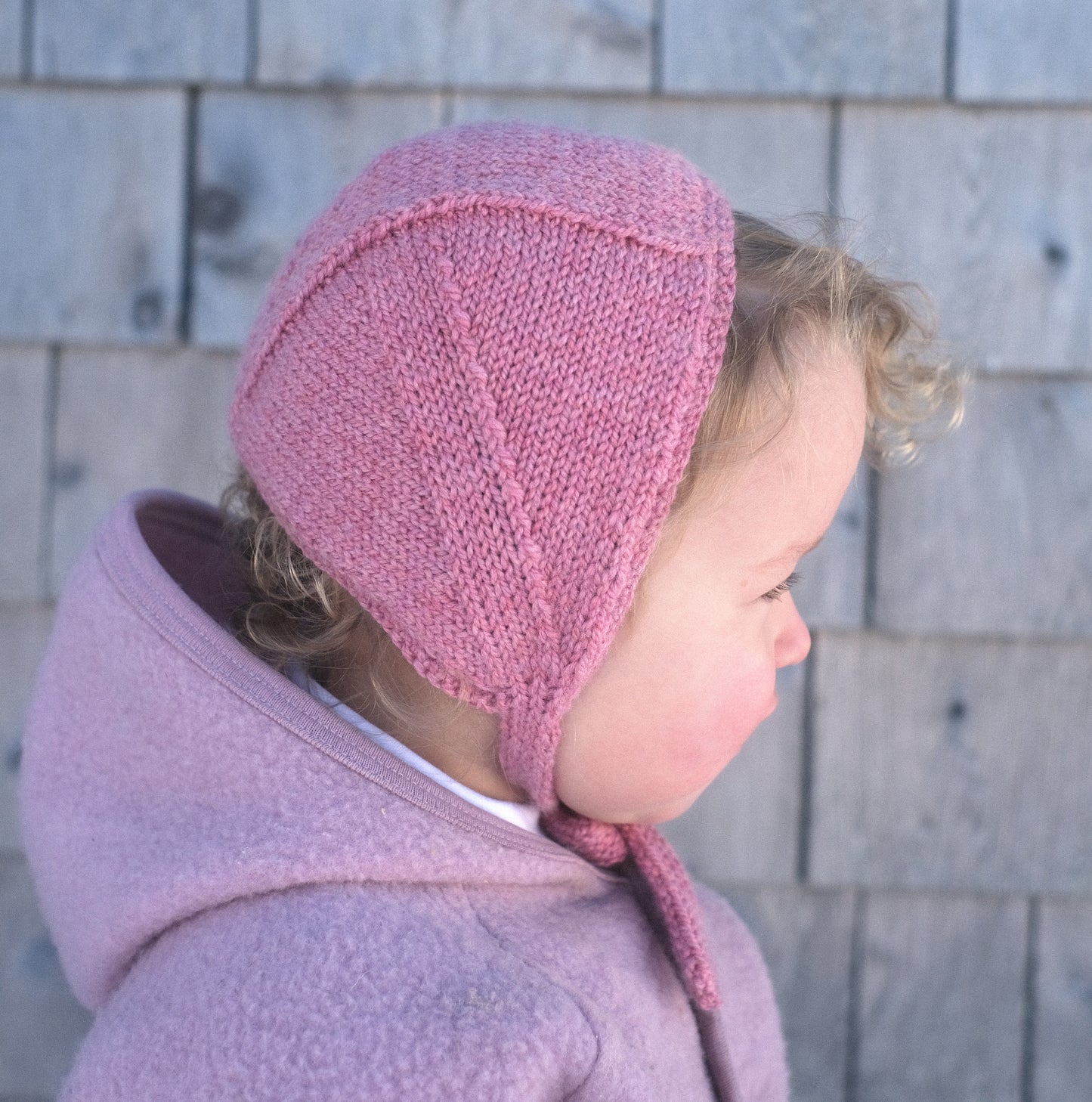 pink baby bonnet